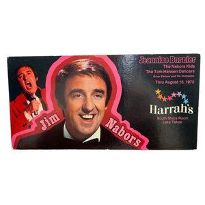 1973 Jim Nabors at Harrahs Lake Tahoe Casino Hotel Vintage Postcard Hand Bill